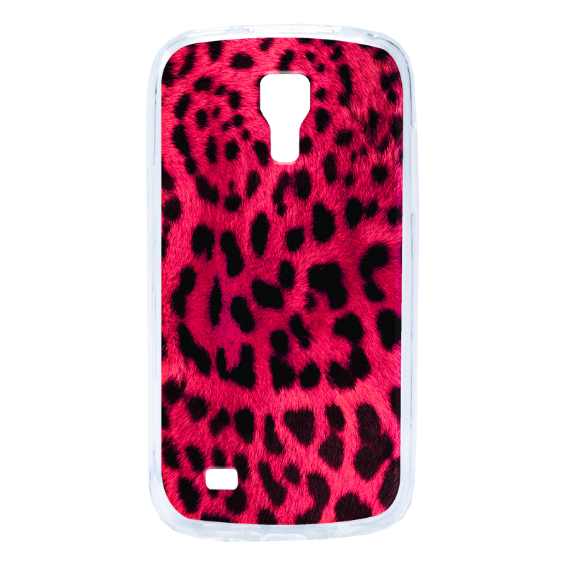 Pink Animal Print - Samsung Galaxy S4 Mini Carcasa Transparenta Silicon
