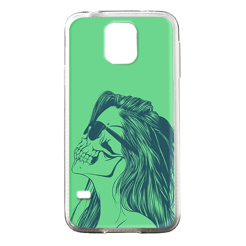 Skull Girl - Samsung Galaxy S5 Mini Carcasa Transparenta Silicon