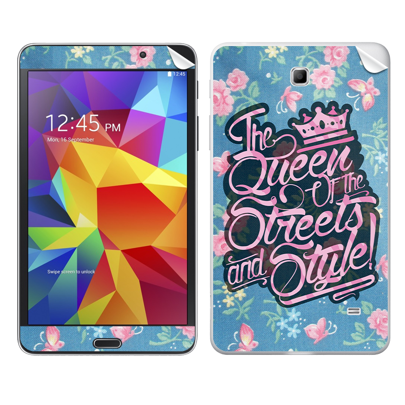 Queen of the Streets - Floral Blue - Samsung Galaxy Tab Skin