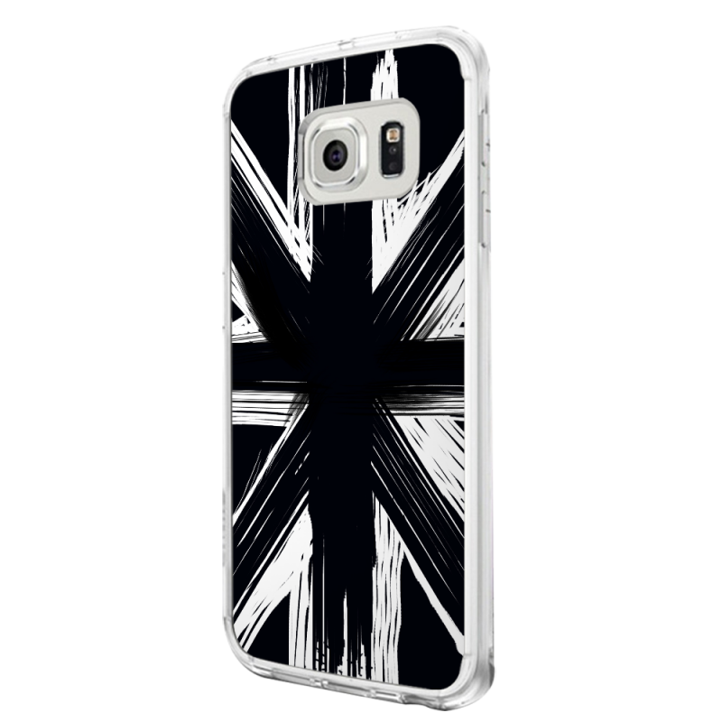 Black UK Flag - Samsung Galaxy S6 Carcasa Plastic Premium