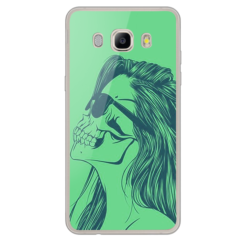 Skull Girl - Samsung Galaxy J7 Carcasa Silicon Transparent