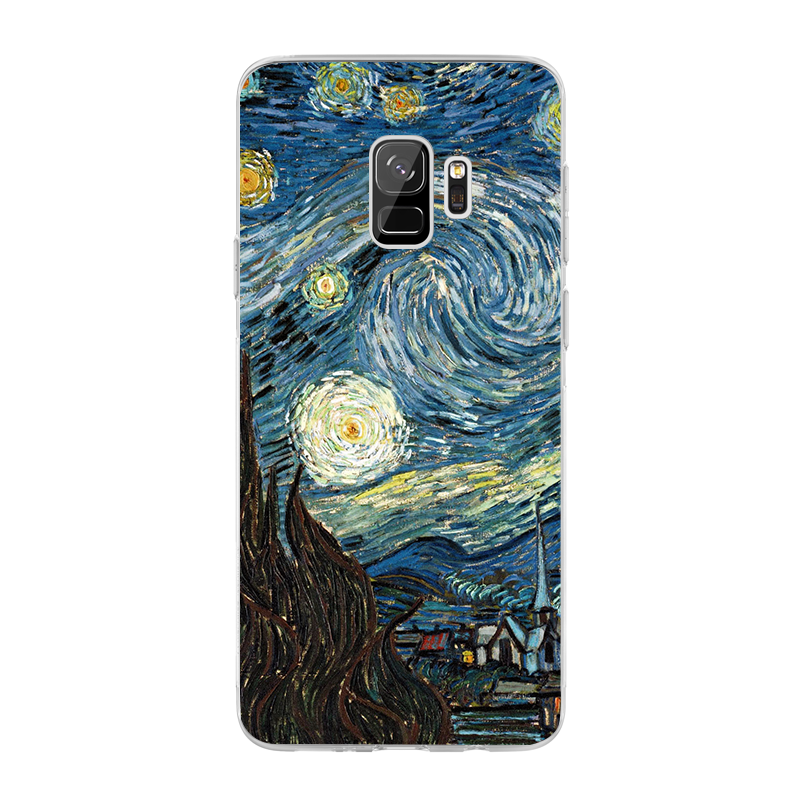 Van Gogh - Starry Night - Samsung Galaxy S9 Carcasa Transparenta Silicon