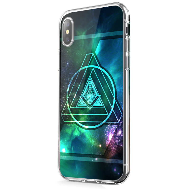Triangle Galaxy 2 - iPhone X Carcasa Transparenta Silicon