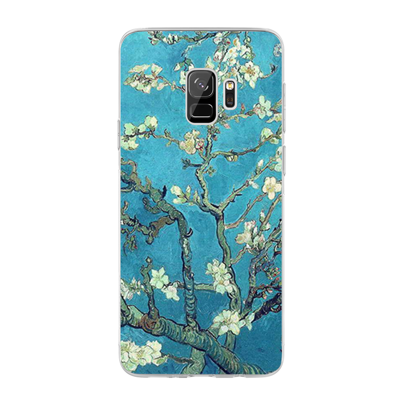 Van Gogh - Branches with Almond Blossom - Samsung Galaxy S9 Carcasa Transparenta Silicon