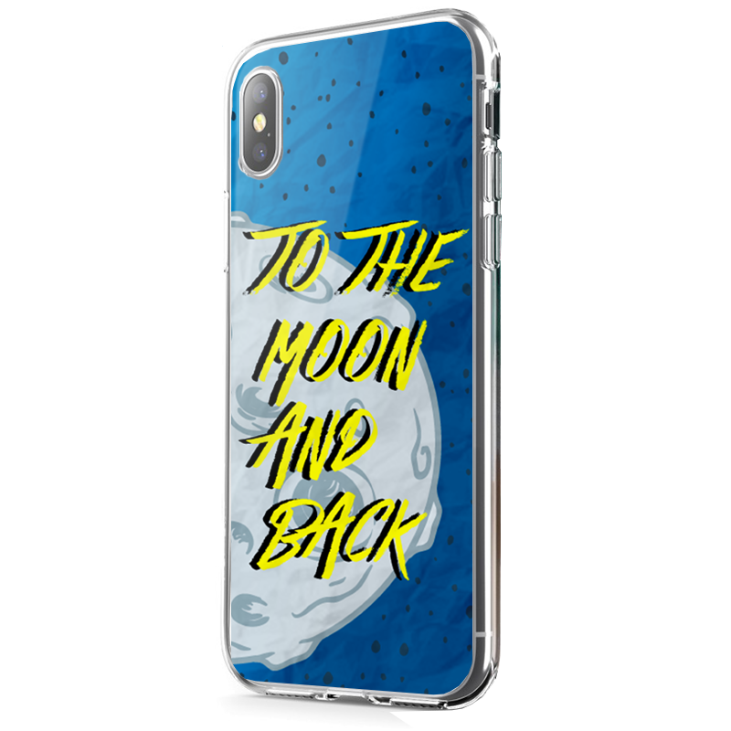 To the Moon and Back - iPhone X Carcasa Transparenta Silicon