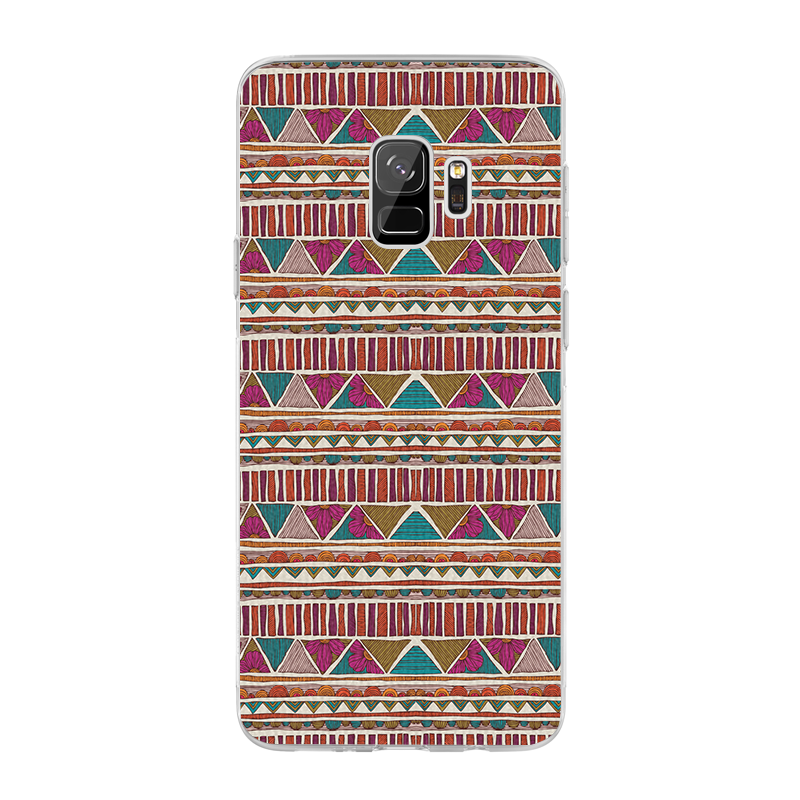 Zig-Zag Carpet - Samsung Galaxy S9 Carcasa Transparenta Silicon