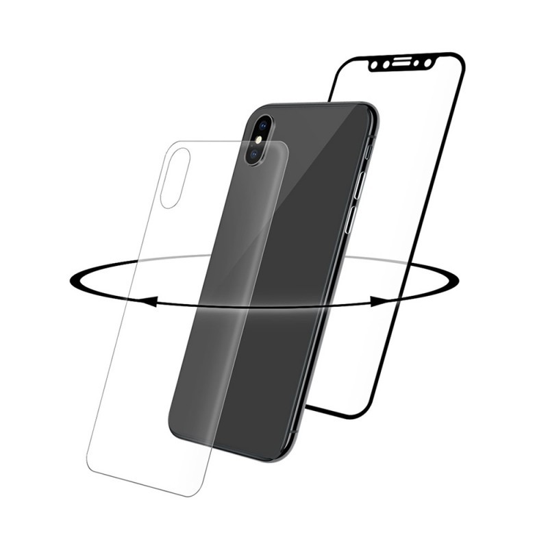 Rainy Do everything with my power admire Folie Eiger Sticla 3D 360° Clear Black (0.33mm, 9H, curved, folie sticla  spate inclusa) - iPhone X | Tattooit.ro