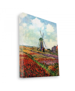 Claude Monet - Fields of Tulip With The Rijnsburg Windmill - Canvas Art 35x30