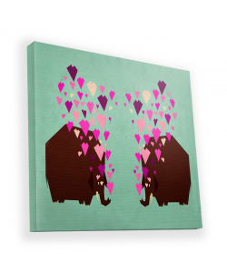 Elephant Love - Canvas Art 90x90