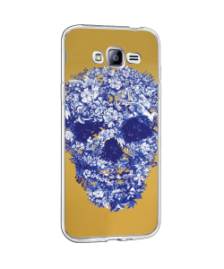Floral Skull - Samsung Galaxy J3 Carcasa Transparenta Silicon