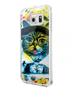 Hipster Meow - Samsung Galaxy S6 Carcasa Silicon