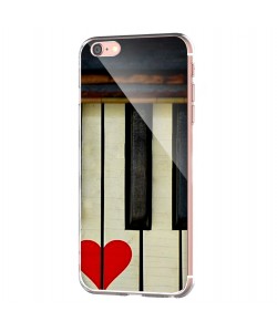 Piano Love - iPhone 6 Carcasa Transparenta Silicon