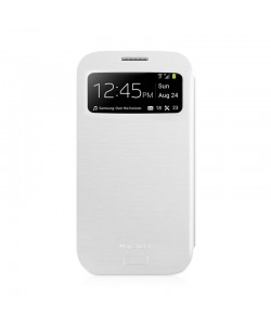 Macally Wallet - Samsung Galaxy S4 Husa Book Alba Piele