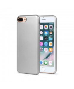 Meleovo Pure Gear II Silver - iPhone 8 Plus Carcasa (culoare metalizata fina, interior piele intoarsa)