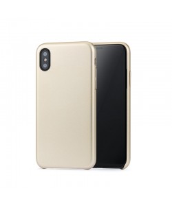  Meleovo Pure Gear II Gold - iPhone X Carcasa (culoare metalizata fina, interior piele intoarsa)