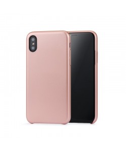  Meleovo Pure Gear II Rose Gold - iPhone X Carcasa (culoare metalizata fina, interior piele intoarsa)