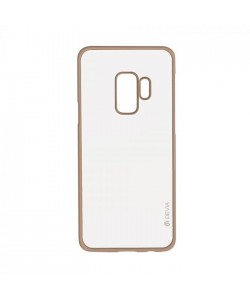 Glitter Soft Champagne Gold - Devia Samsung Galaxy S9 Plus Carcasa Silicon (margini electroplacate)