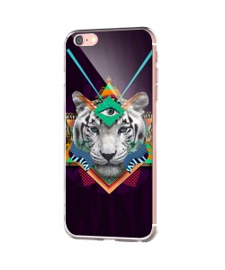 Eyes of the Tiger - iPhone 6 Carcasa Transparenta Silicon