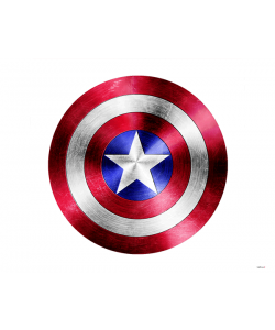 Captain America Logo - iPhone 6 Plus Husa  Neagra Piele Eco