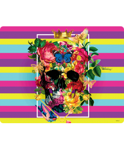 Floral Explosion Skull - Samsung Galaxy S4 Carcasa Transparenta Silicon