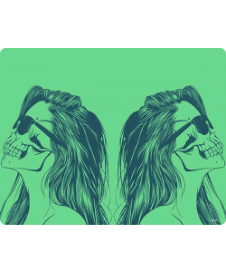 Skull Girl - iPhone 6 Husa Book Alba Piele Eco
