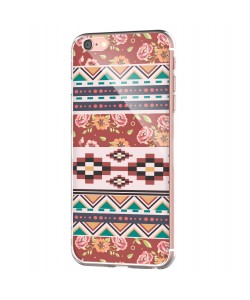 Floral Aztec - iPhone 6 Carcasa Transparenta Silicon