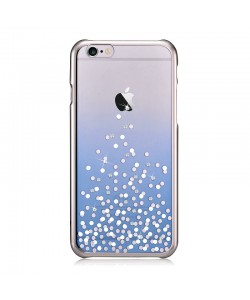 Unique Polka Blue - Comma Carcasa iPhone 6/6S (cristale si rama electroplacata, protectie 360°)