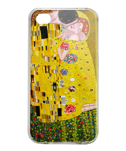 Gustav Klimt - The Kiss - iPhone 4/4S Carcasa Alba/Transparenta Plastic