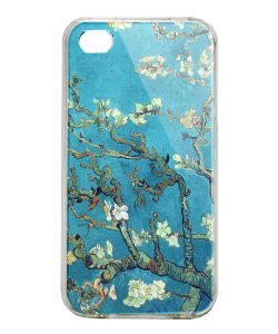 Van Gogh - Branches with Almond Blossom - iPhone 4/4S Carcasa Alba/Transparenta Plastic