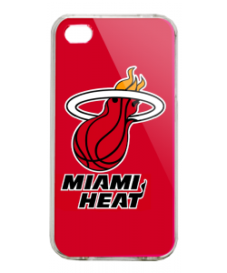 Miami Heat - iPhone 4/4S Carcasa Alba/Transparenta Plastic