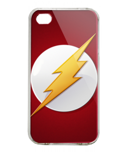 Flash Logo - iPhone 4/4S Carcasa Alba/Transparenta Plastic