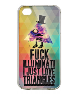 Love Triangles - iPhone 4/4S Carcasa Alba/Transparenta Plastic