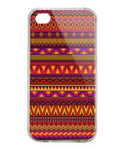 Aztec Summer - iPhone 4/4S Carcasa Alba/Transparenta Plastic