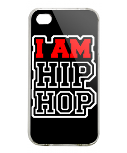 I am Hip Hop - iPhone 4/4S Carcasa Alba/Transparenta Plastic
