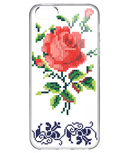 Red Rose - iPhone 5/5S/SE Carcasa Transparenta Silicon