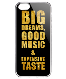 Good Music Black - iPhone 5/5S Carcasa Transparenta Silicon