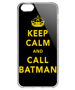 Keep Calm and Call Batman - iPhone 5/5S/SE Carcasa Transparenta Silicon