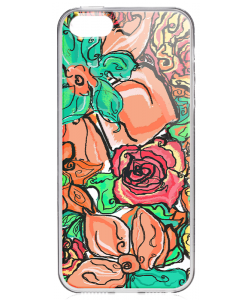 Floral - iPhone 5/5S/SE Carcasa Transparenta Silicon