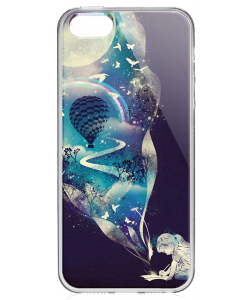 Blue Dream - iPhone 5/5S/SE Carcasa Transparenta Silicon