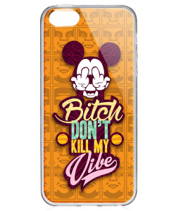 Bitch Don't Kill My Vibe - Obey - iPhone 5/5S Carcasa Transparenta Plastic