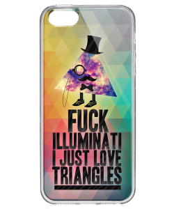 Love Triangles - iPhone 5/5S Carcasa Transparenta Plastic