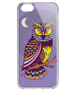 Purple Nights - iPhone 5/5S/SE Carcasa Transparenta Silicon