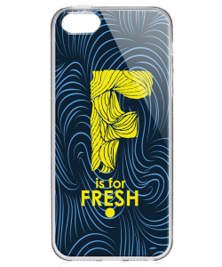 F is for Fresh - iPhone 5/5S/SE Carcasa Transparenta Silicon