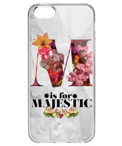 M is for Majestic 2 - iPhone 5/5S/SE Carcasa Transparenta Silicon