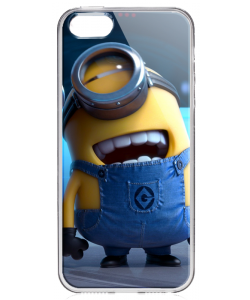 Funny Minions - iPhone 5/5S/SE Carcasa Transparenta Silicon