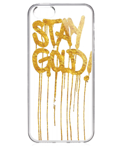 Stay Gold - iPhone 5/5S/SE Carcasa Transparenta Silicon