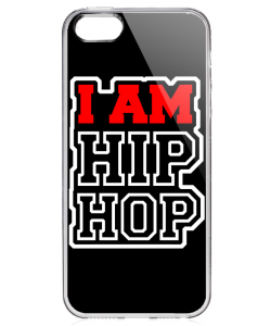 I am Hip Hop - iPhone 5/5S/SE Carcasa Transparenta Silicon