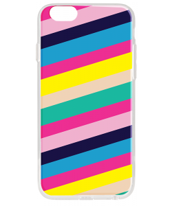 Diagonal Colors - iPhone 6 Carcasa Transparenta Silicon