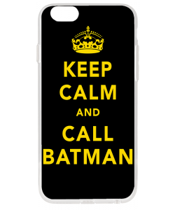 Keep Calm and Call Batman - iPhone 6 Carcasa Transparenta Silicon