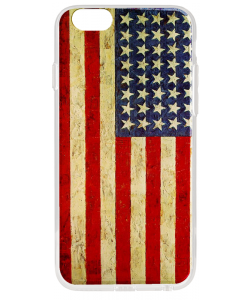 American Flag - iPhone 6 Carcasa Transparenta Silicon